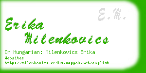 erika milenkovics business card